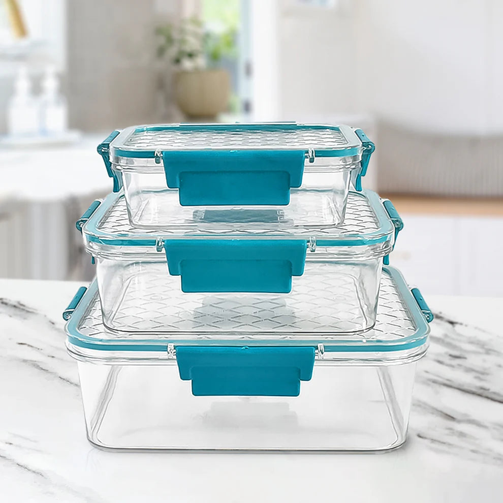 Multipurpose Airtight Plastic Storage Boxes 3-Piece Set (1500, 750, 350 ML)
