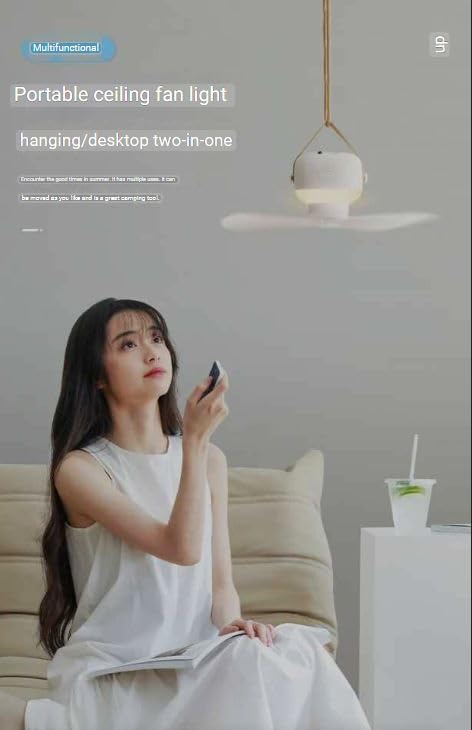 Portable Ceiling Fan with Remote Control