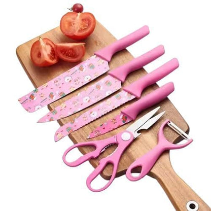 Printed  Knife Set Kitchen 6 pcs