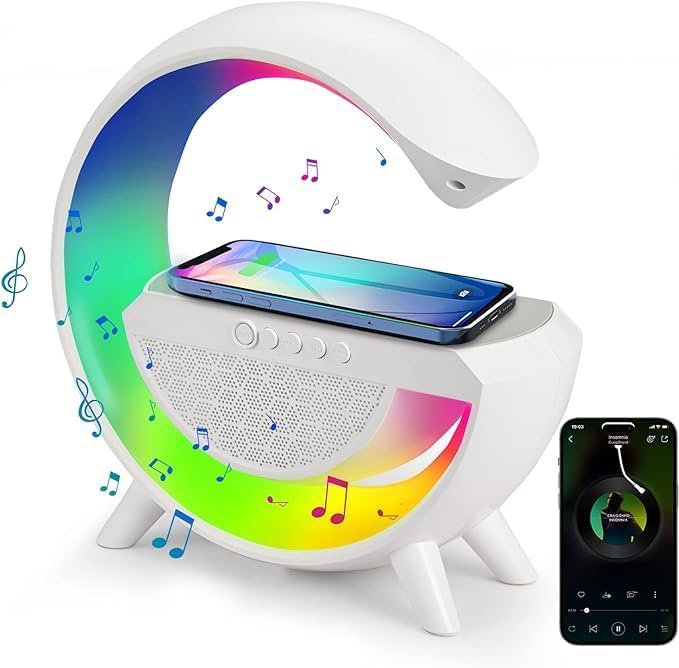 G Speaker Lamp - APP Control 3 in 1 Multi-Function Bluetooth Speaker with Wireless Fast Charging