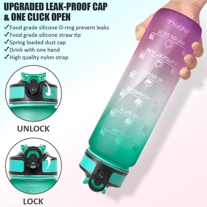 Motivational Water Bottle With Time & Capacity Marker