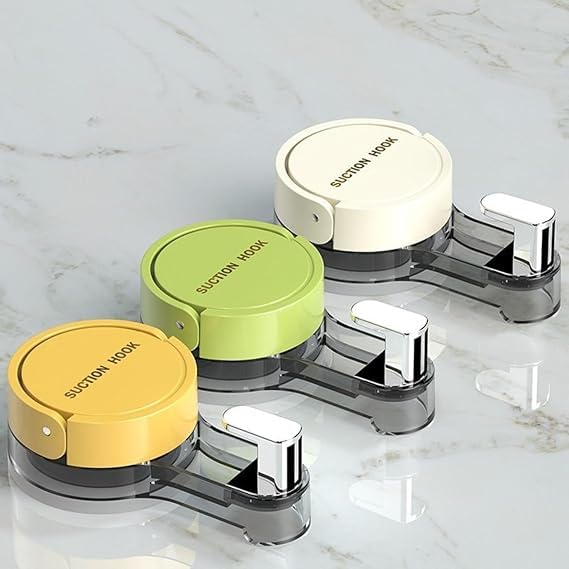 Suction Cup Hooks – Reusable Vacuum Wall Hooks for Bathroom & Kitchen (Pack of 3)