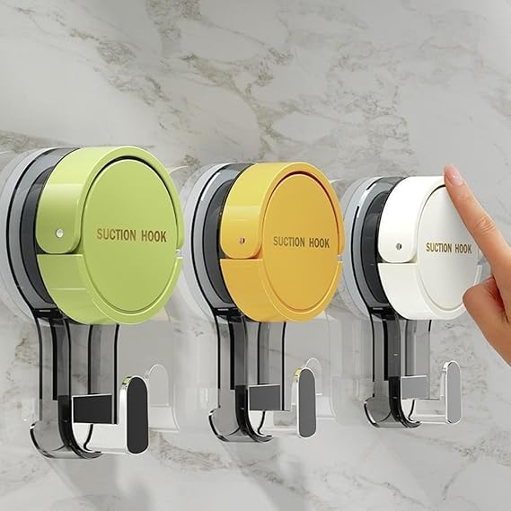 Suction Cup Hooks – Reusable Vacuum Wall Hooks for Bathroom & Kitchen (Pack of 3)