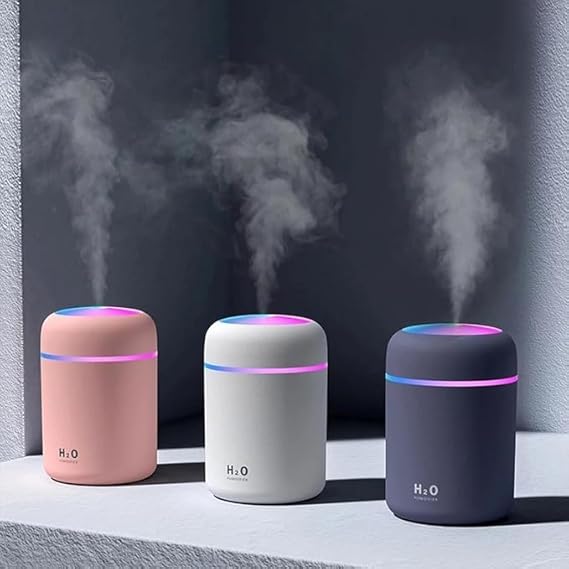 H2O Air Humidifier for Home & Office | Portable Mini Cool Mist Humidifier with LED Night Light