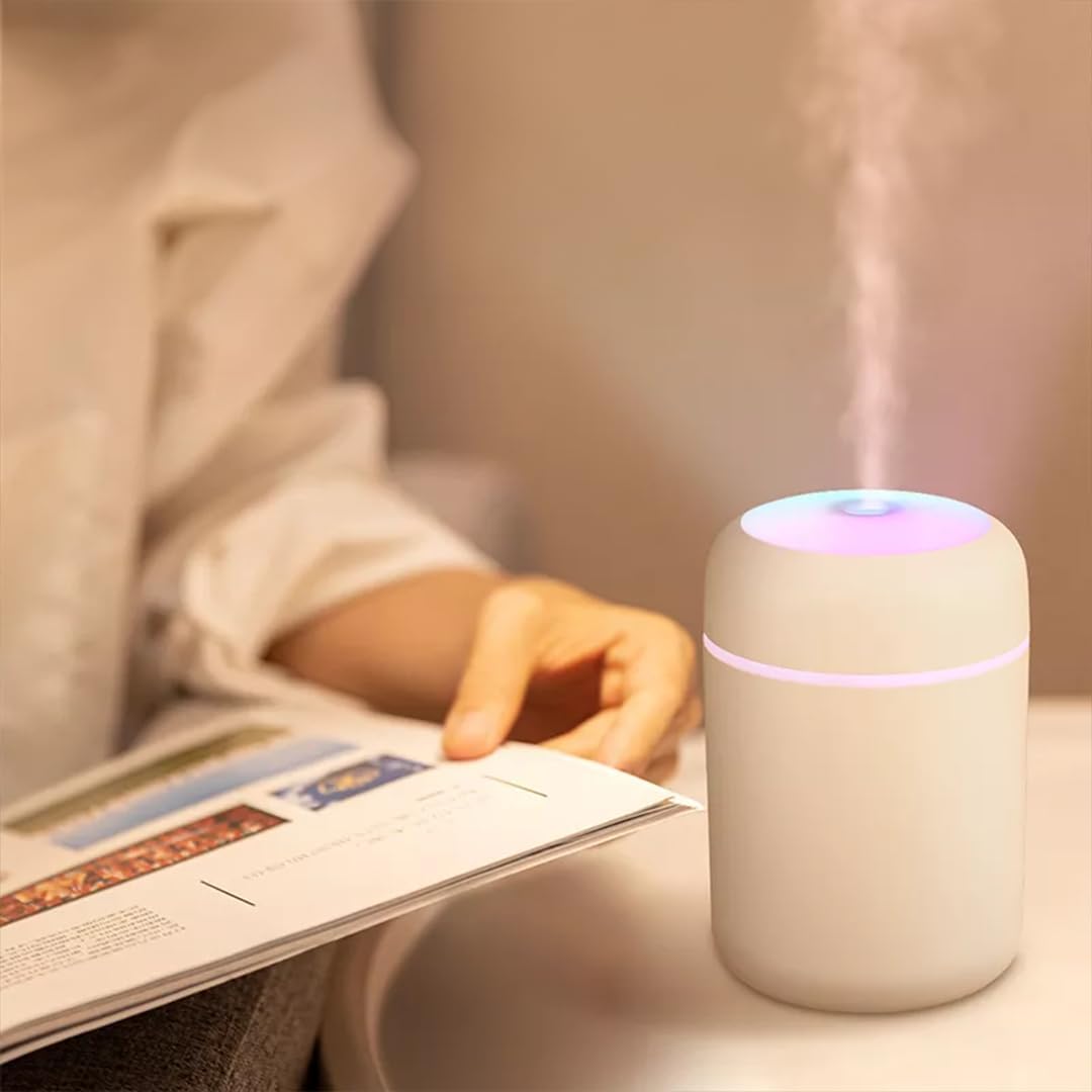 H2O Air Humidifier for Home & Office | Portable Mini Cool Mist Humidifier with LED Night Light