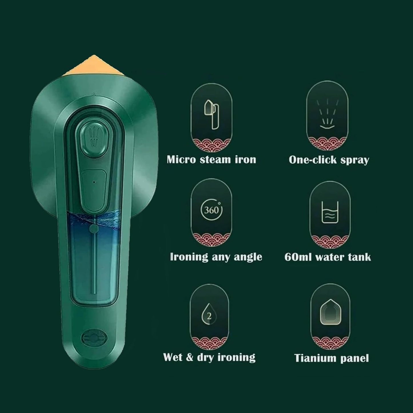 Mini Portable Handheld Steam Iron with Spray