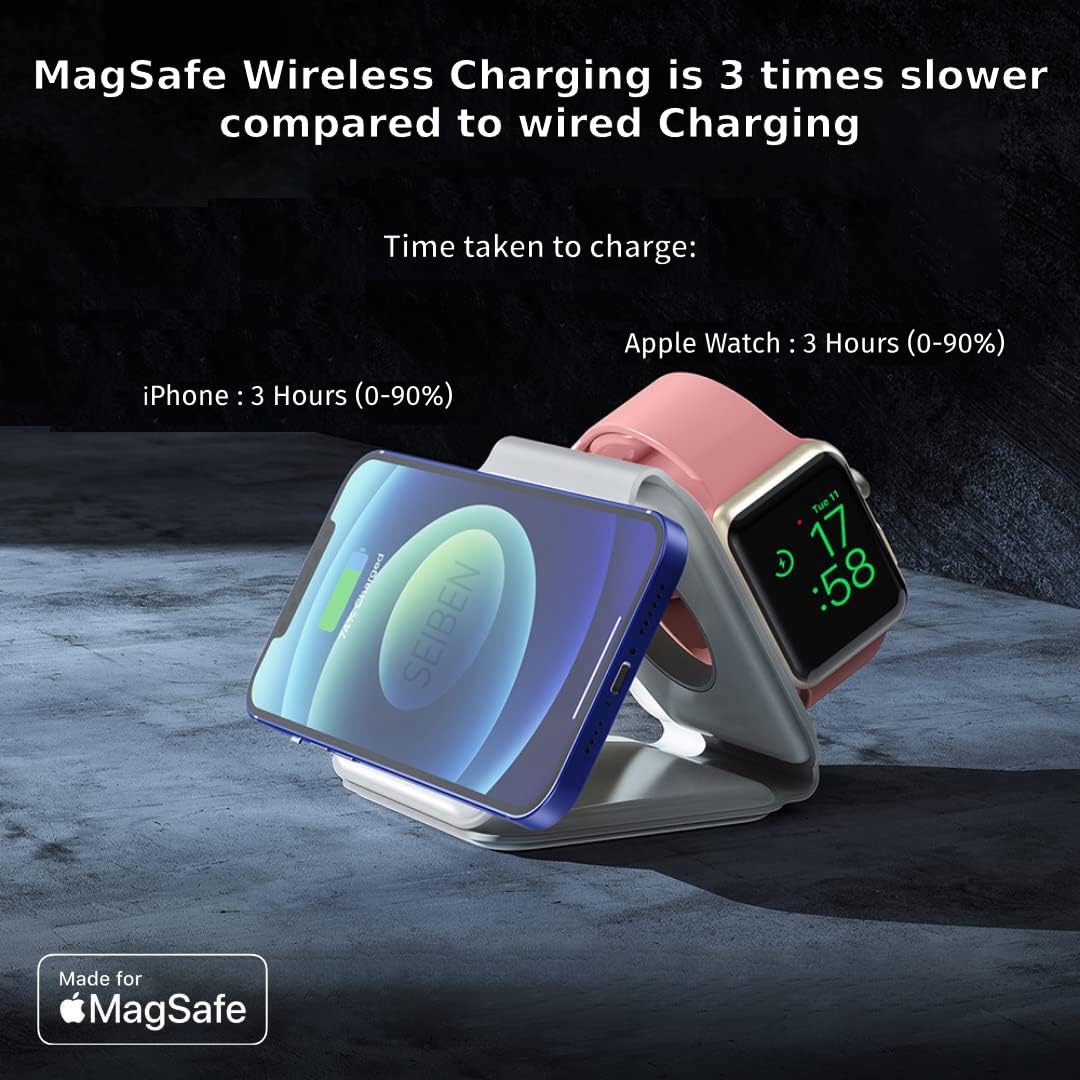 3 in 1 Magnetic Foldable MagSafe compatible Wireless Charger for iPhone 17 to 12 Series