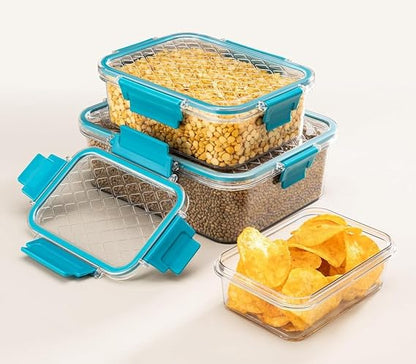 Multipurpose Airtight Plastic Storage Boxes 3-Piece Set (1500, 750, 350 ML)