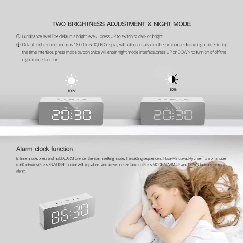 Digital Alarm Clock, LED Display Clock