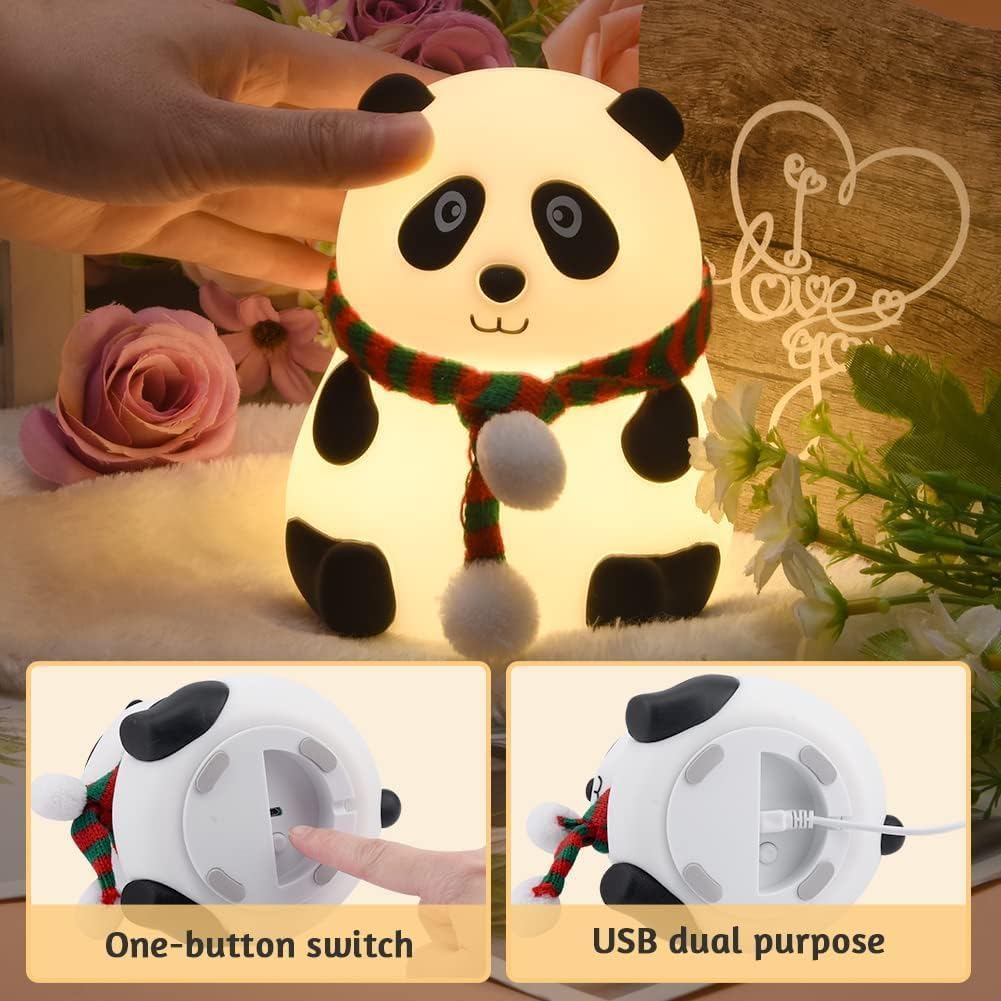 Rechargeable Silicone Panda Night Light for Kids