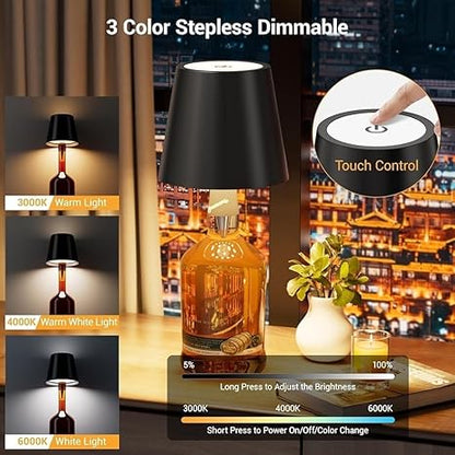 Wireless Bottle Lamp with Rechargeable LED Light