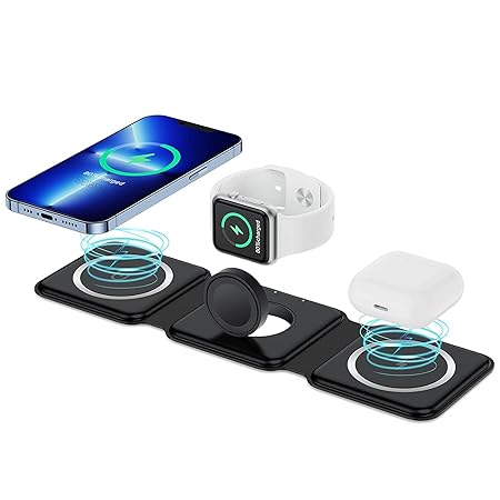3 in 1 Magnetic Foldable MagSafe compatible Wireless Charger for iPhone 17 to 12 Series
