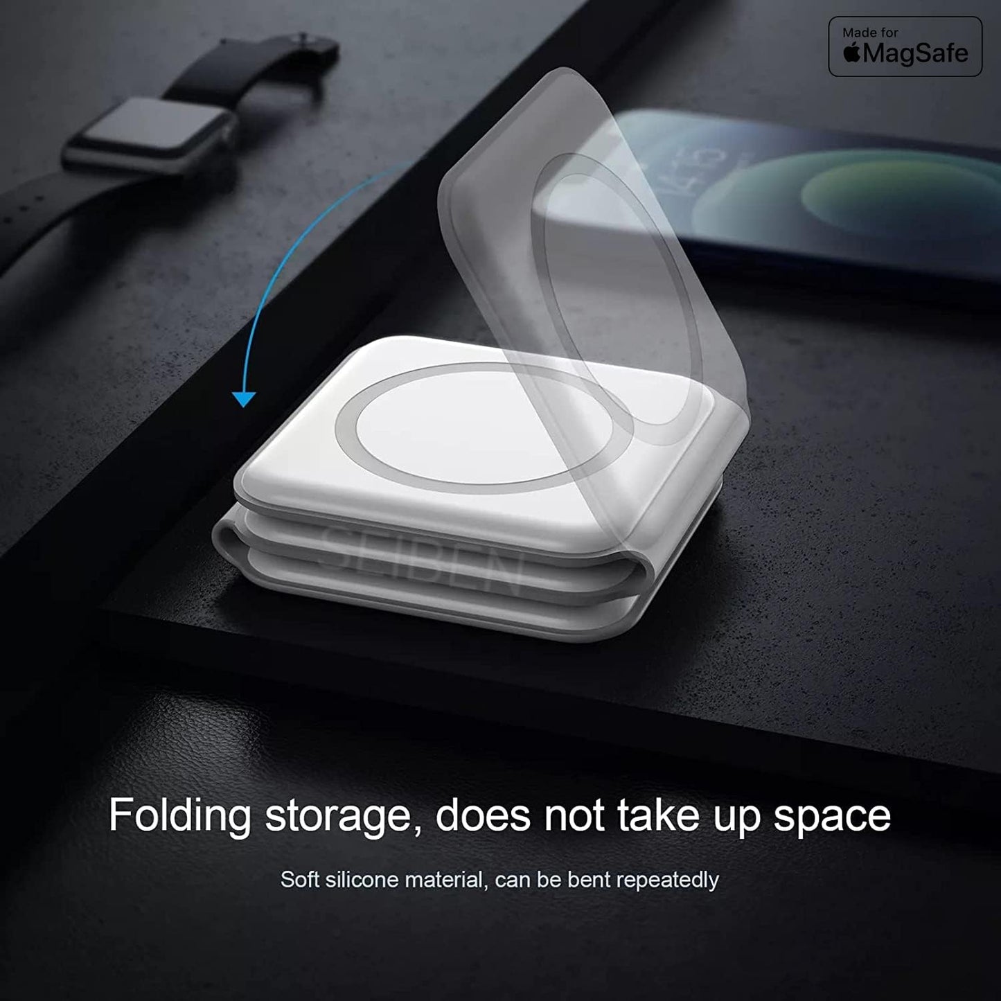 3 in 1 Magnetic Foldable MagSafe compatible Wireless Charger for iPhone 17 to 12 Series