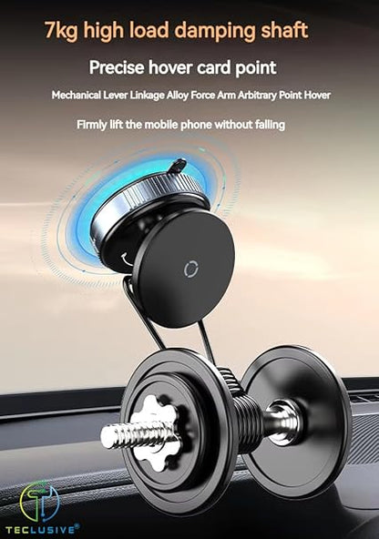 Smart Magnetic Mobile Phone Holder Stand 360 Degree Rotatable with Reusable Super Strong Vacuum Suction for Car
