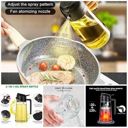 2-in-1  Oil Dispenser and Sprayer Bottle