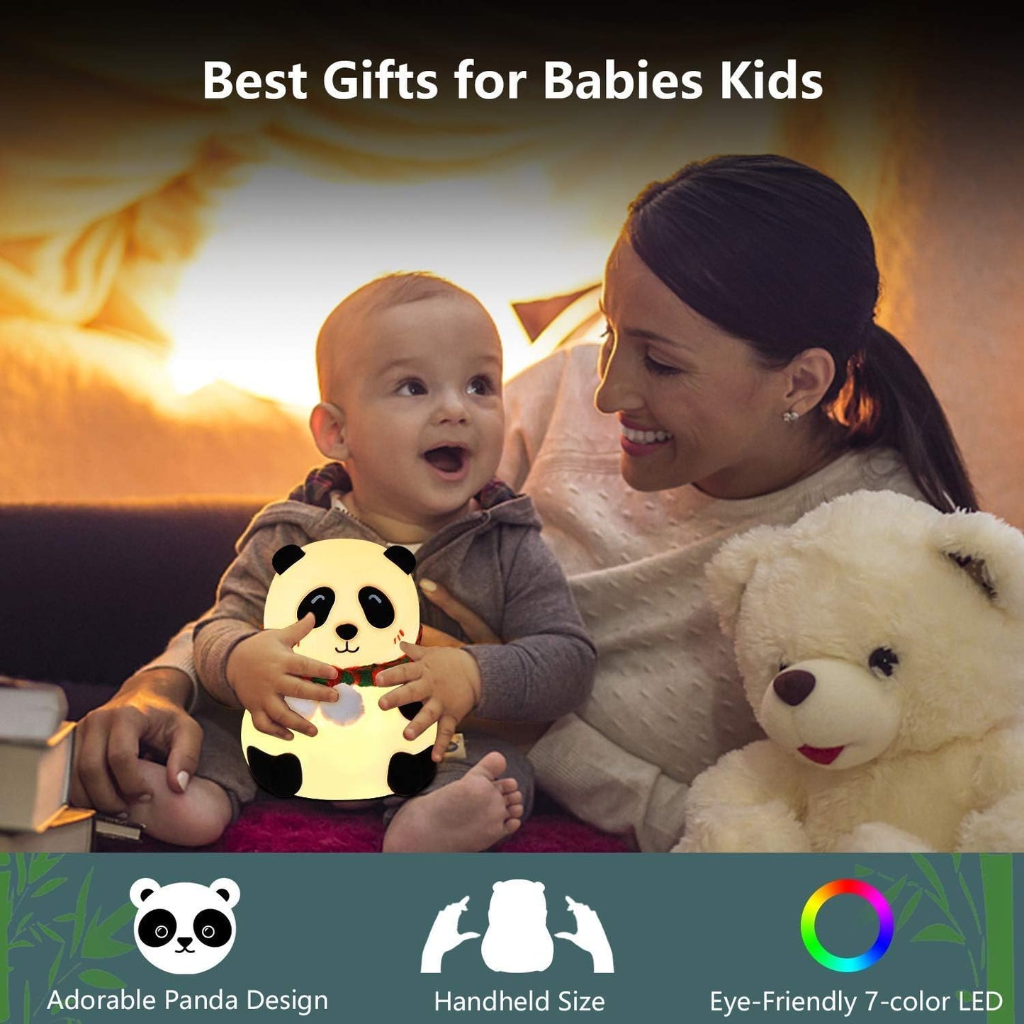 Rechargeable Silicone Panda Night Light for Kids