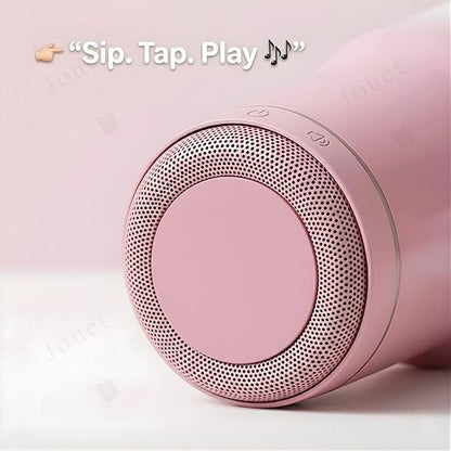 Stainless Steel Travel Mug with Built-in Bluetooth Speaker