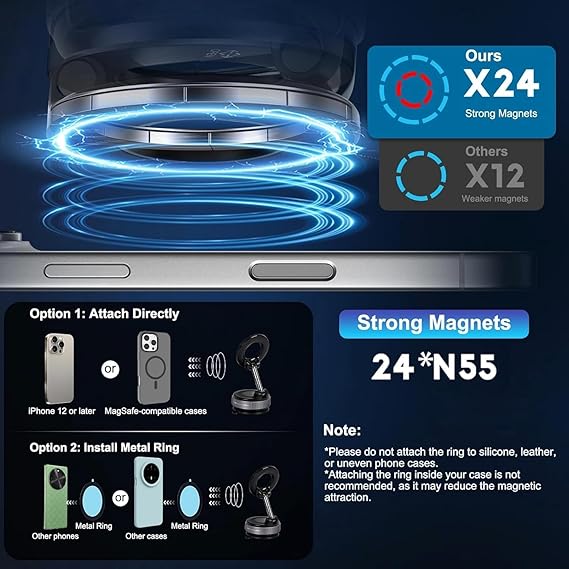 Vacuum Magnetic Car Phone Holder