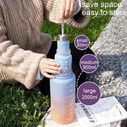 3 Piece Set Motivational Water Bottle
