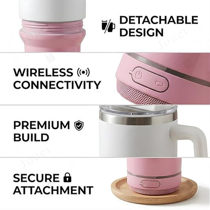 Stainless Steel Travel Mug with Built-in Bluetooth Speaker