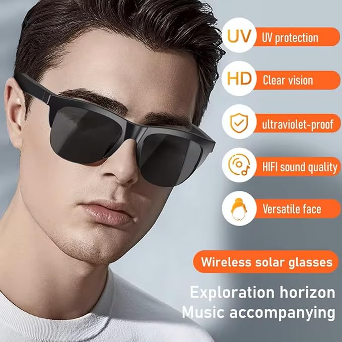 Unisex Bluetooth Rectangular Sunglasses
