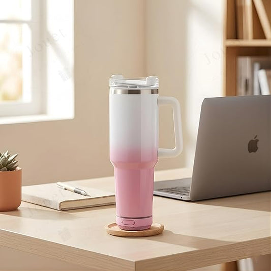Stainless Steel Travel Mug with Built-in Bluetooth Speaker