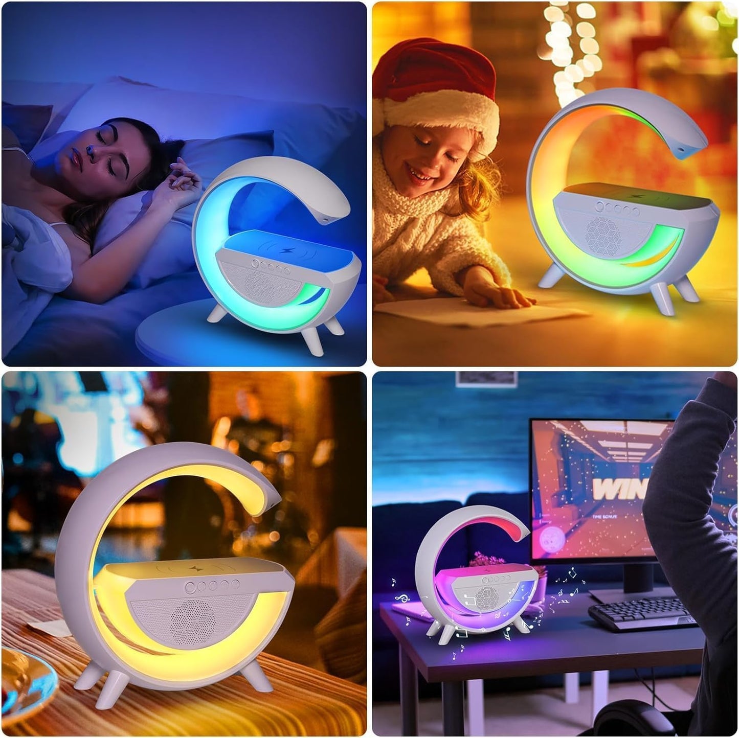 G Speaker Lamp - APP Control 3 in 1 Multi-Function Bluetooth Speaker with Wireless Fast Charging