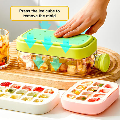 Leakproof Pink Ice Cube Tray Bottle with Straw & Silicone Sleeve
