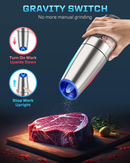 Electric Pepper and Salt Grinder Set
