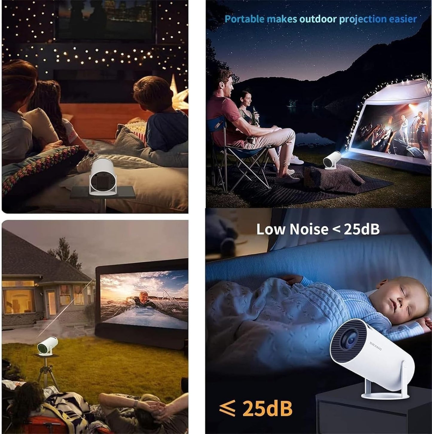 Portable Mini Projector, 4K 1080P Full HD Projector
