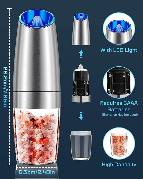 Electric Pepper and Salt Grinder Set