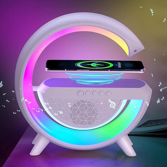 G Speaker Lamp - APP Control 3 in 1 Multi-Function Bluetooth Speaker with Wireless Fast Charging