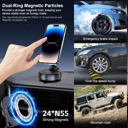 Vacuum Magnetic Car Phone Holder