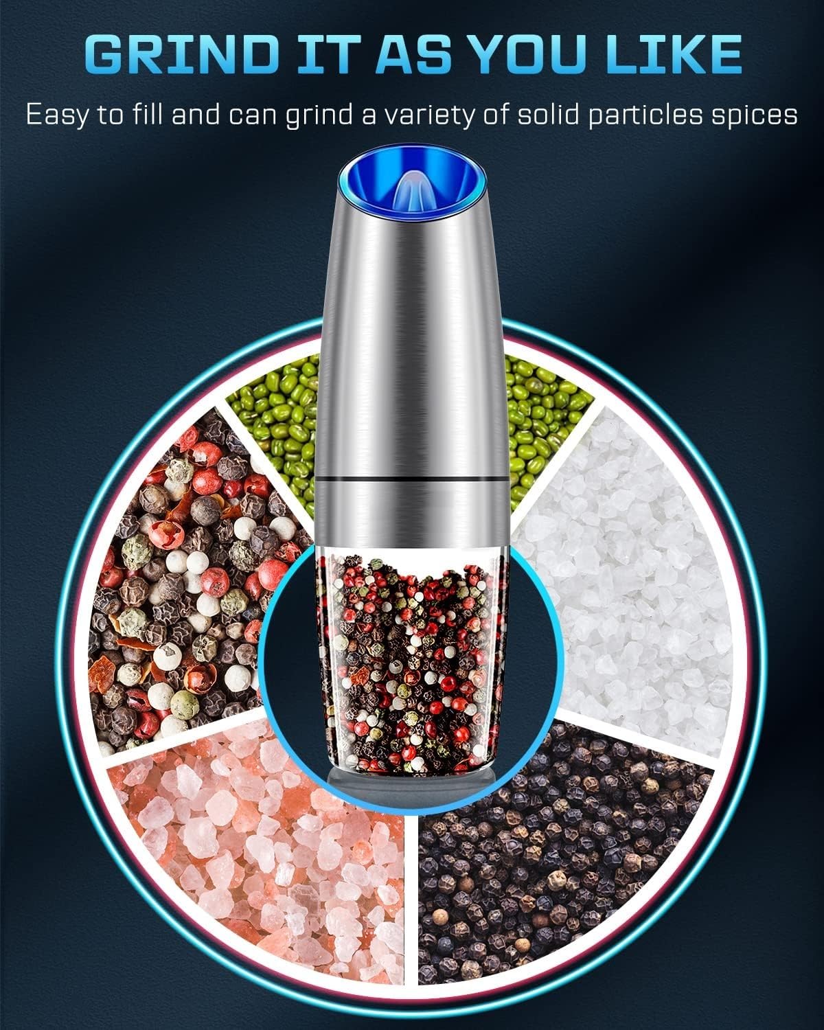 Electric Pepper and Salt Grinder Set