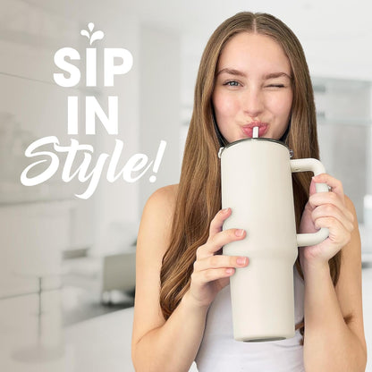 1200ml Insulated Tumbler with Steel Straw