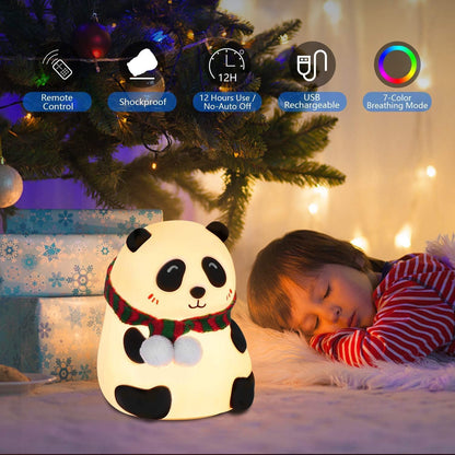 Rechargeable Silicone Panda Night Light for Kids