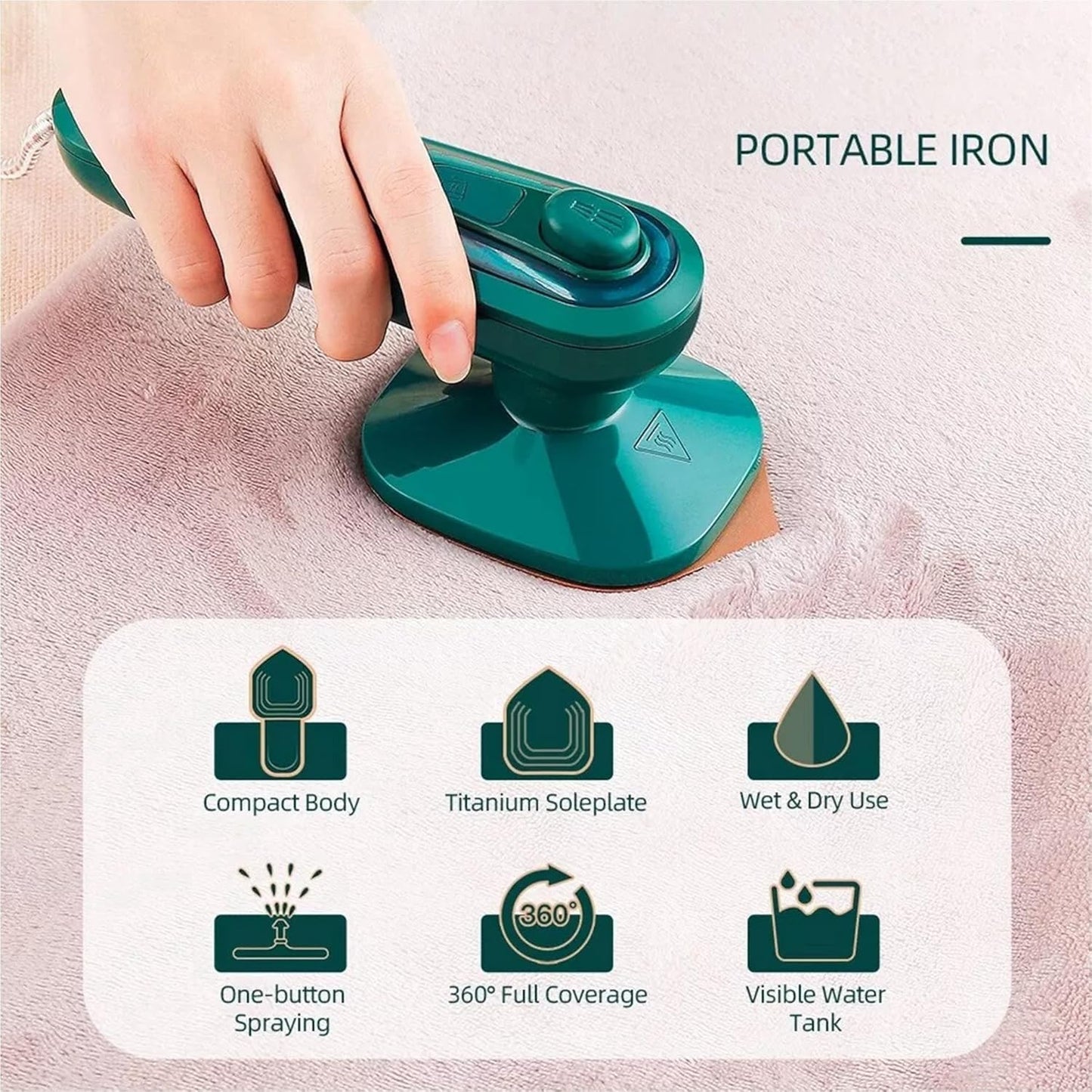 Mini Portable Handheld Steam Iron with Spray