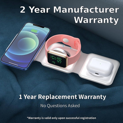 3 in 1 Magnetic Foldable MagSafe compatible Wireless Charger for iPhone 17 to 12 Series