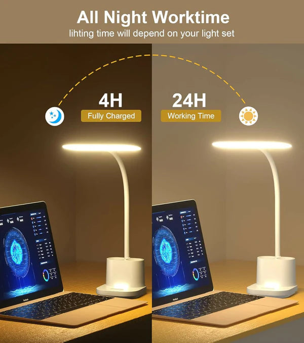LED Desk Lamp with Pen & Phone Holder