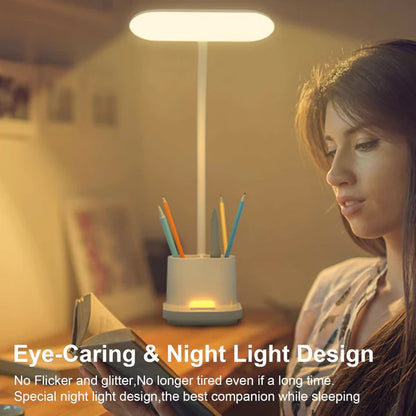 LED Desk Lamp with Pen & Phone Holder