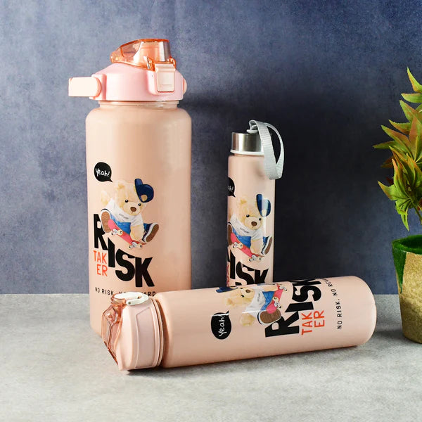 3-Piece Cartoon Water Bottle (2000 ml + 900 ml + 300 ml)
