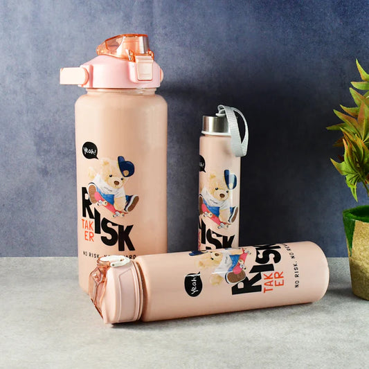 3-Piece Cartoon Water Bottle (2000 ml + 900 ml + 300 ml)