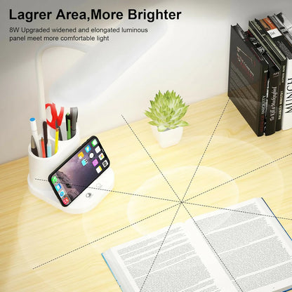 LED Desk Lamp with Pen & Phone Holder