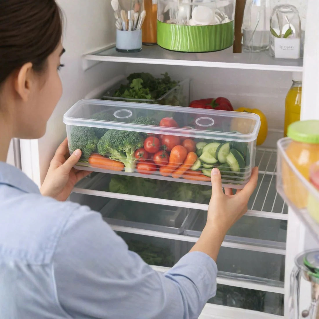 Airtight Plastic Food Storage Containers 1000 ml  - 6 Pack