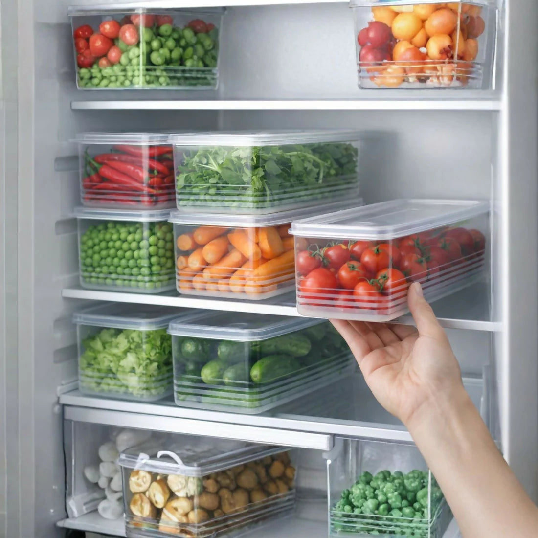 Airtight Plastic Food Storage Containers 1000 ml  - 6 Pack